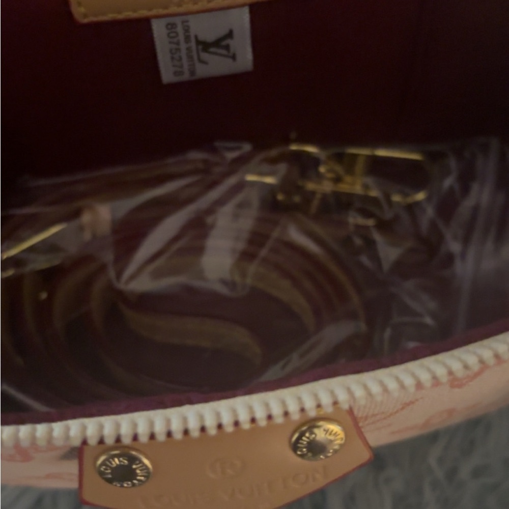 Source Unknown Pink Monogram Cosmetic Vanity Bag … - image 2